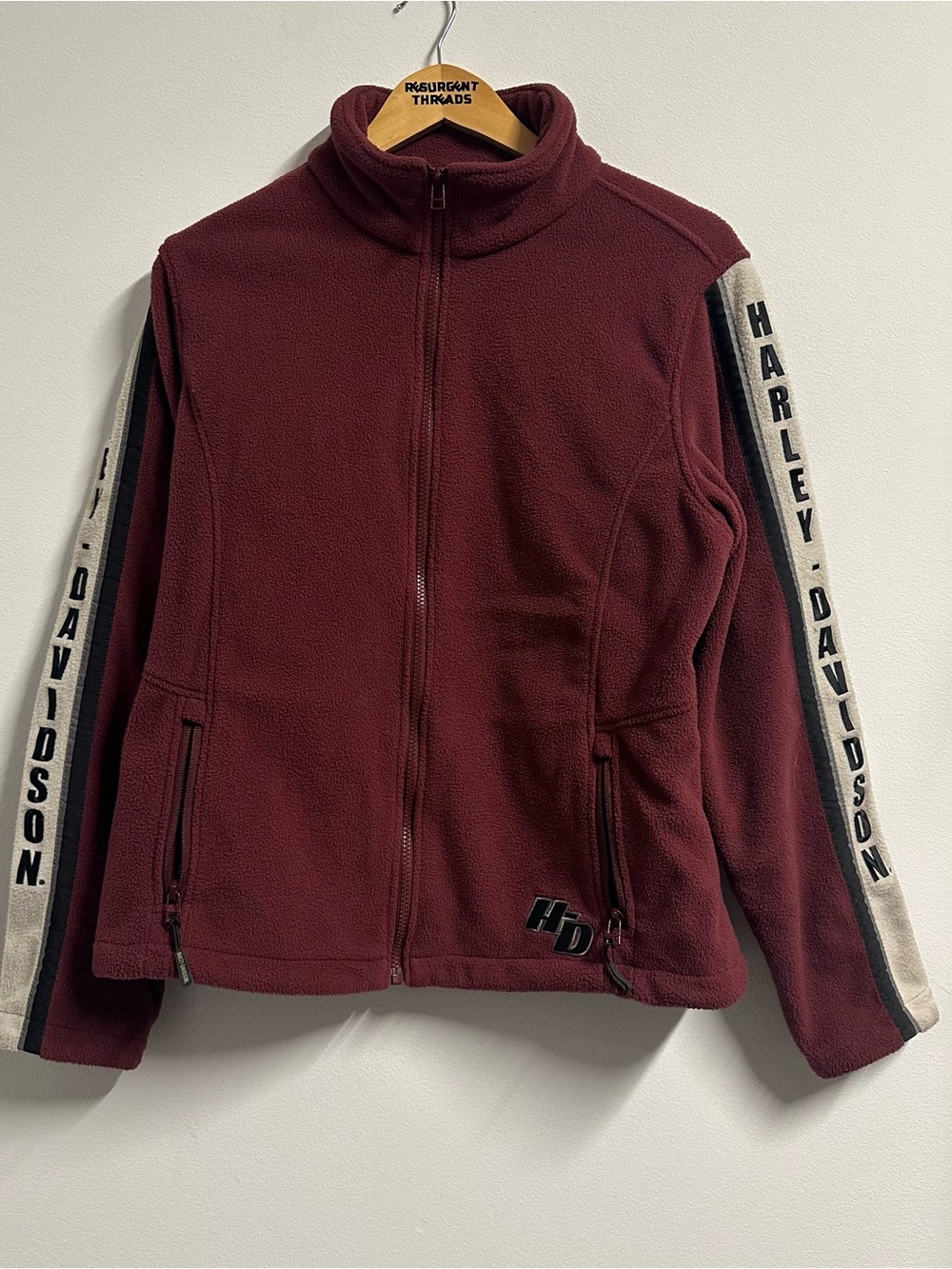 Harley Davidson Burgundy  Woman’s Fleece Jacket Size XL